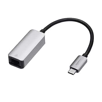 Amazon Basics Adattatore da USB C 3.1 a Gigabit Ethernet RJ45, Grigio, 5,23 x 2,06 x 1,5 cm