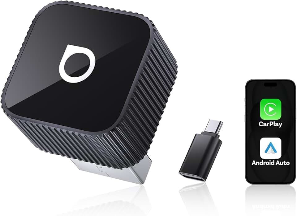 OTTOCAST (2026 Aggiornato) 2 in 1 Adattatore Wireless CarPlay & Android Auto, Mini Slim per iOS 10+ & Android 11+, Supporto Multi-Utente, Plug & Play, Connessione Veloce