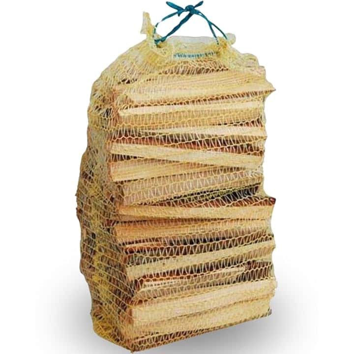 4 sacchi x 3 kg Legnetti accendifuoco camino stufa barbecue in sacco rete