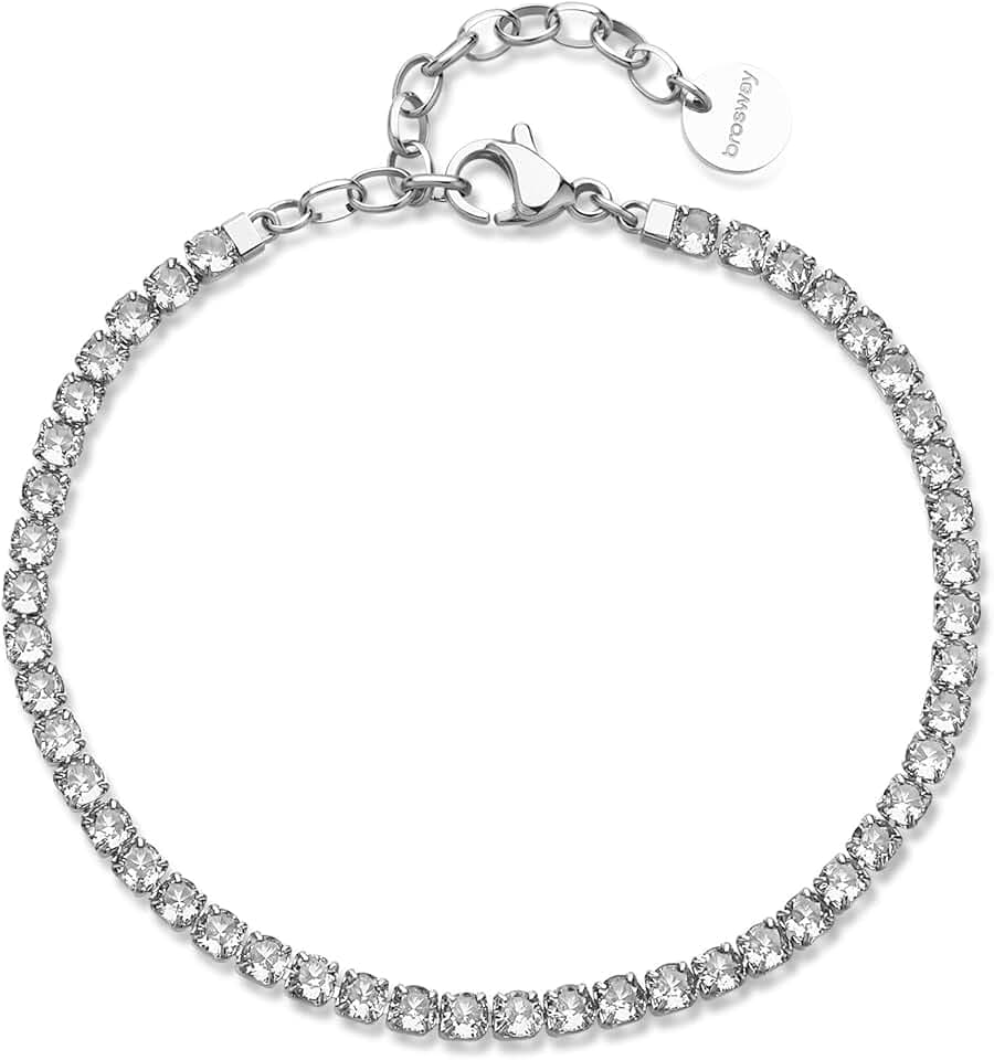 Brosway Bracciale Donna, Bracciale Tennis in Acciaio e Cubic Zirconia | Collezione Desideri - BEI099