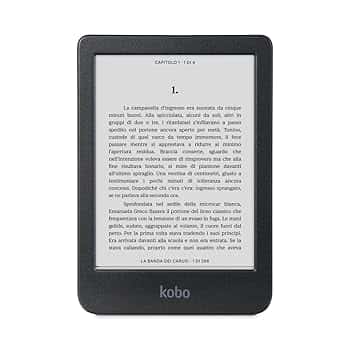 Kobo Clara BW | eReader | Display antiriflesso HD in bianco e nero E Ink Carta 1300 da 6” | Modalità Scura| I Audiolibri | Impermeabile | Nero