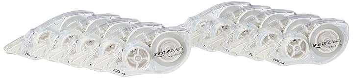 Amazon Basics Correttore a nastro, 4,2 mm x 10 m, confezione da 10