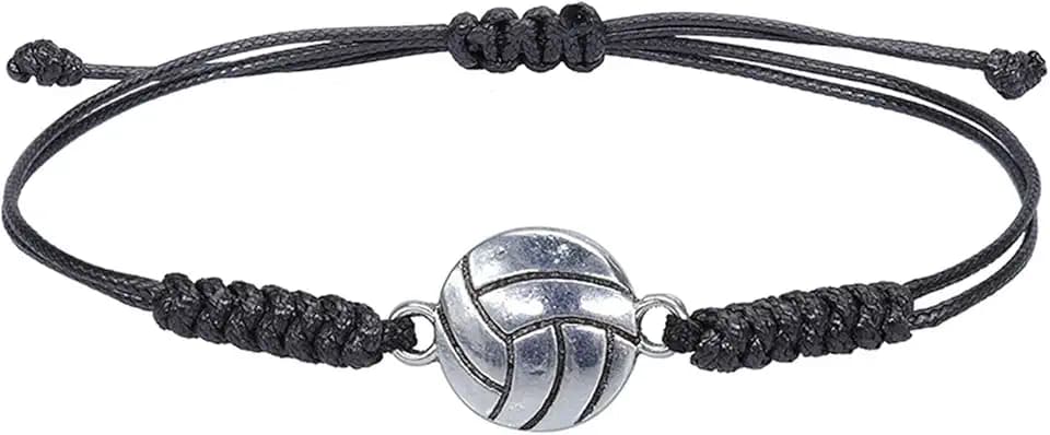 Generic Bracciale Pallavolo Regolabile Volley Charm Lega Bracciale Ragazzo Ragazza Adolescente Stringa Tessuta A Mano Oliva Pallavolo Sport Bracciale Giocatore Scheletro Popolare Orologio Automatico