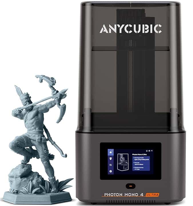 ANYCUBIC Photon Mono 4 Ultra Stampante 3D Resin, 7" 10K Schermo con Sorgente Luminosa COB, Velocità di Stampa Massima Fino a 120 mm/h, Touchscreen HD con 8 Lingue, Dimensioni 6,04" x 3,42" x 6,49"