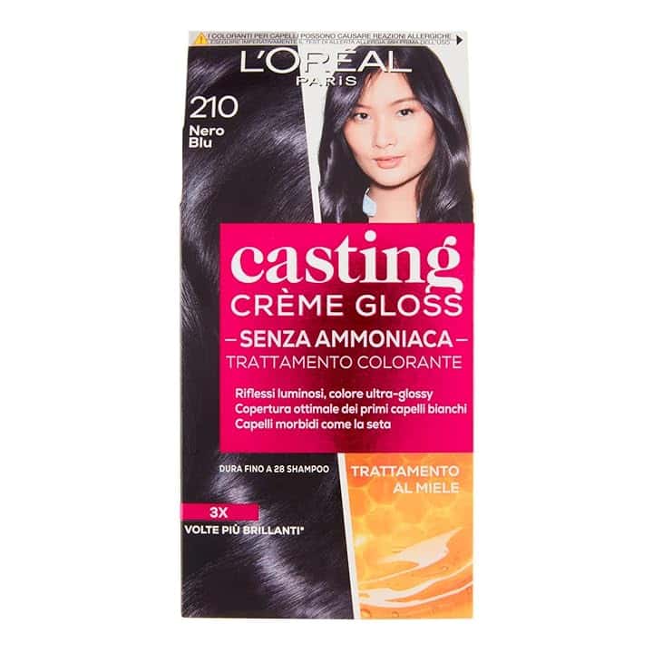 L'Oréal Paris Casting Crème Gloss Colore Trattamento senza Ammoniaca, 210 Nero Blu