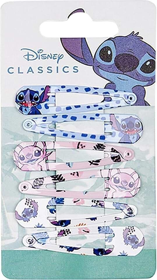 CERDÁ LIFE'S LITTLE MOMENTS Stitch, forcine per capelli, multicolore, realizzate con materiali resistenti, stampate con stitch e angelo, prodotto originale progettato in Spagna