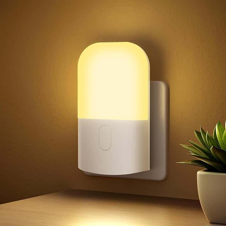 GRIFEMA GD101-1 Luce Notturna per Bambini 3 Livelli di Luminosità Regolabili, Luce Notturna con Sensore di Luce per Cameretta, Bagno, Corridoio, Cucina, Scale, 2700K Bianco Caldo Global Recycled Standard