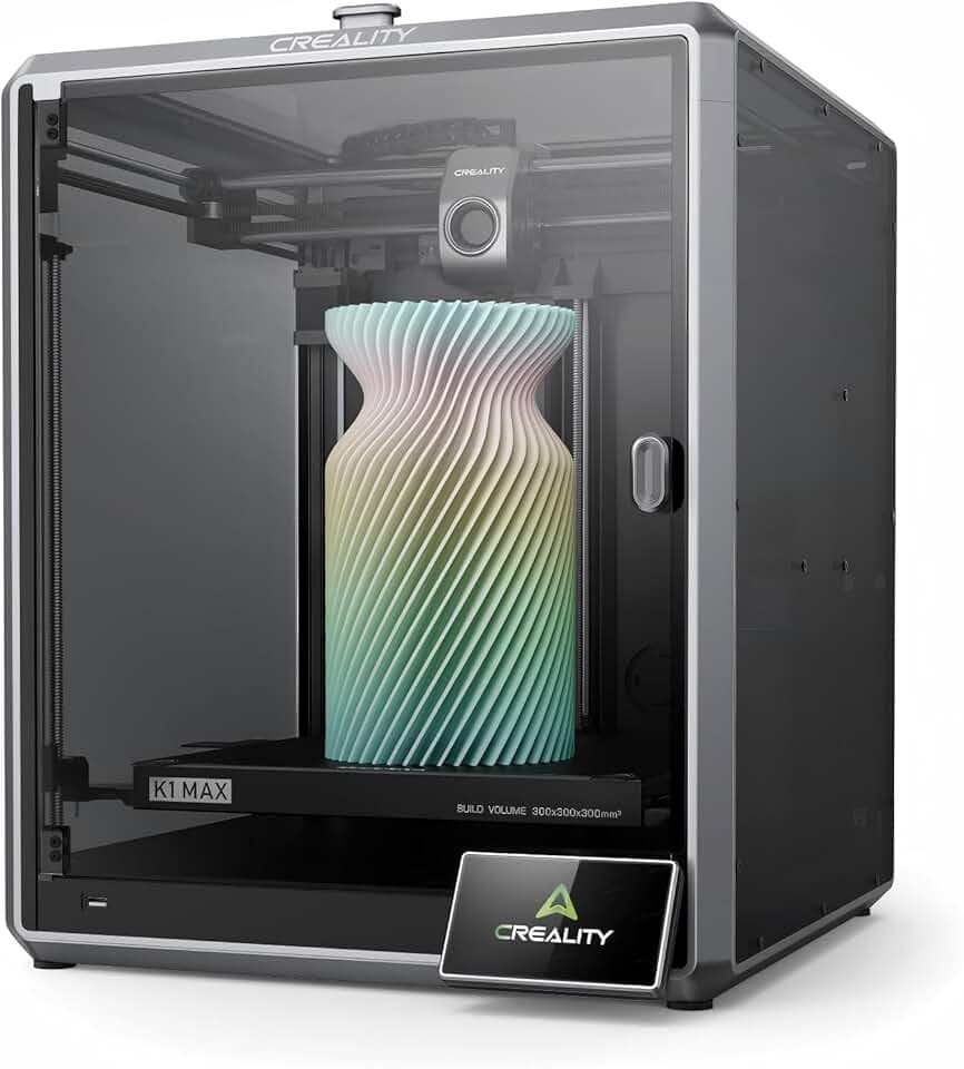 Creality K1 Max Stampante 3D, 600 mm/s di Velocità Massima, Livellazione Automatica, Doppio Raffreddamento, Volume di Costruzione 300x300x300 mm, per Aziende, Uffici e Fai-da-te