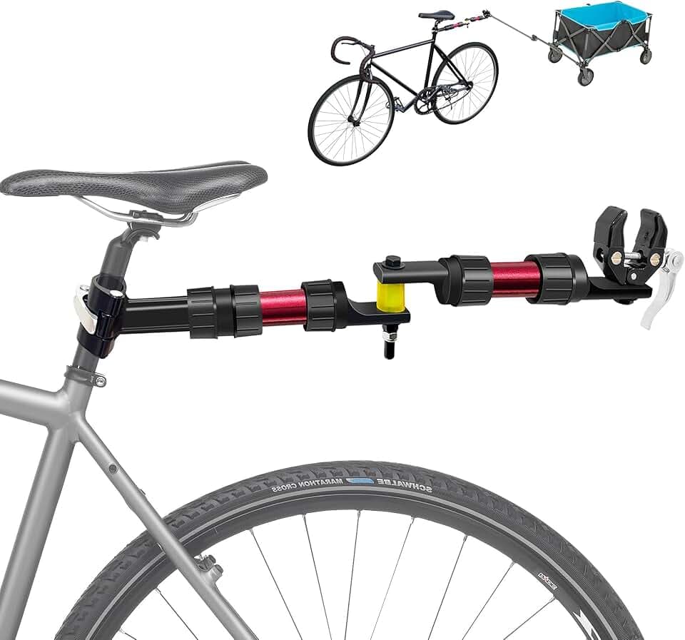 Adattatore per Rimorchio per Bicicletta Mimoke - Design Modulare in Nylon con Sistema di Smorzamento e Sterzo. Adatto per Biciclette con Diametro del Tubo del Sedile 27-32 mm