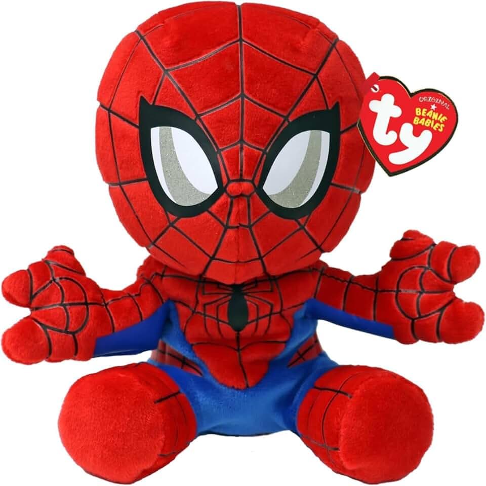 Ty - Collezione Marvel, Spiderman, Tutti i Tuoi Eroi Preferiti in Versione Floppy, Morbido Peluche da Collezionare, Idea Regalo per Grandi e Piccini - 20 cm - T44007