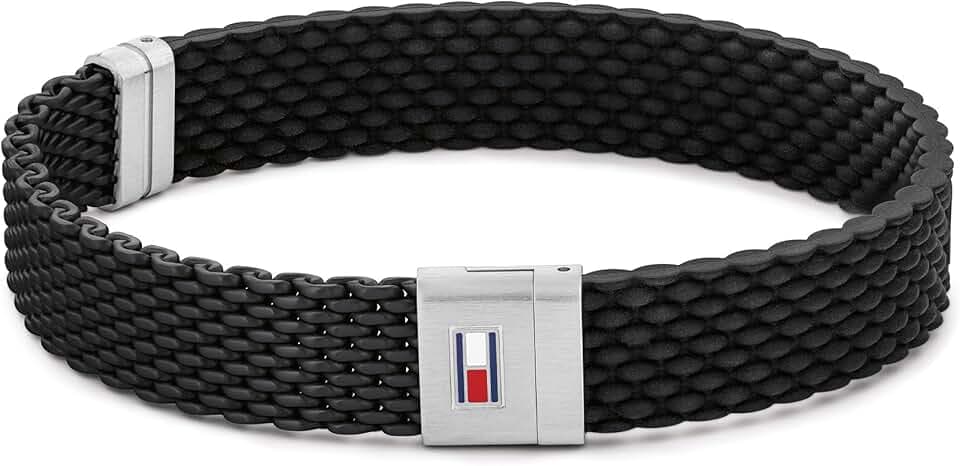 Tommy Hilfiger Jewelry Braccialetto da uomo in Silicone in nero o blu