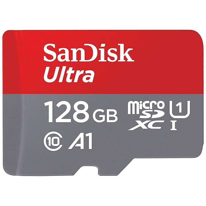 SanDisk 128GB Ultra scheda microSDXC + adattatore SD fino a 140 MB/s con prestazioni app A1 UHS-I Class 10 U1