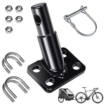 Gancio di traino universale per bicicletta, con doppio perno di sicurezza per rimorchi per bambini, rimorchio per cani, rimorchio per carichi, struttura in acciaio robusta e ad alta resistenza