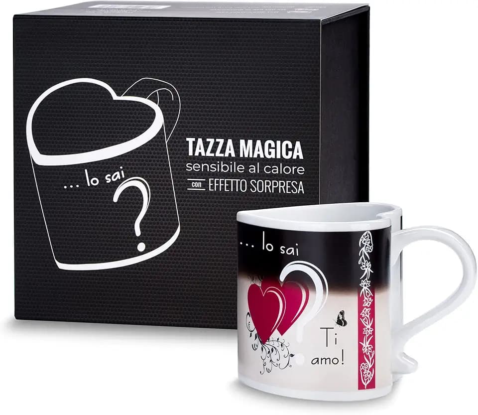 Froster Tazza Magica con Effetto Sorpresa, Ti amo Tazza Sensibile al Calore, Tazza Cambia Colore con Calore, Regalo San Valentino