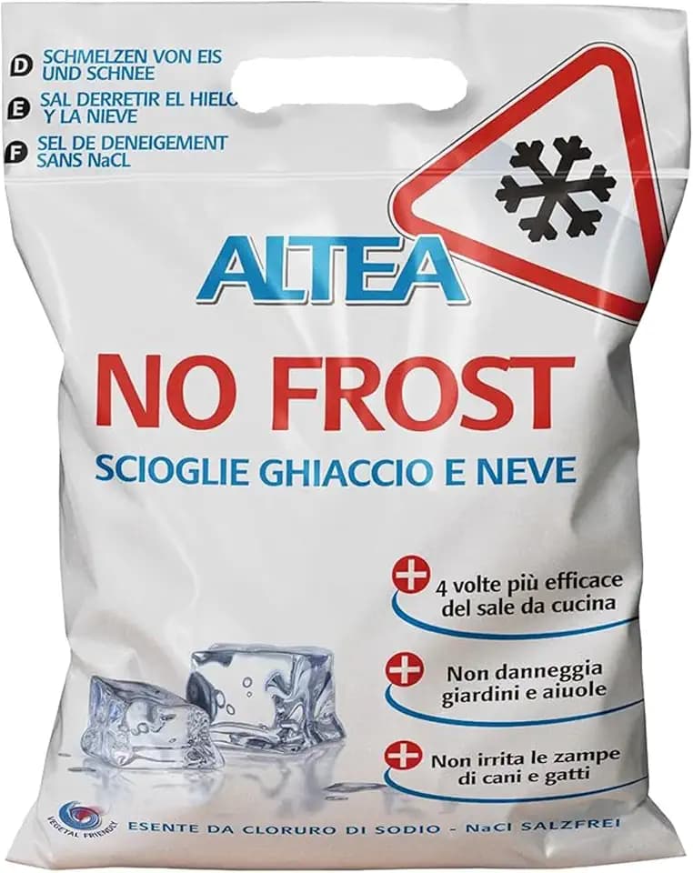 Tecnokit No Frost Sale Antighiaccio Ecologico, Antigelo E Sciogli Neve per Piante, Prato, Strade E Terrazzi, Non Corrosivo, Sacco da 5 kg