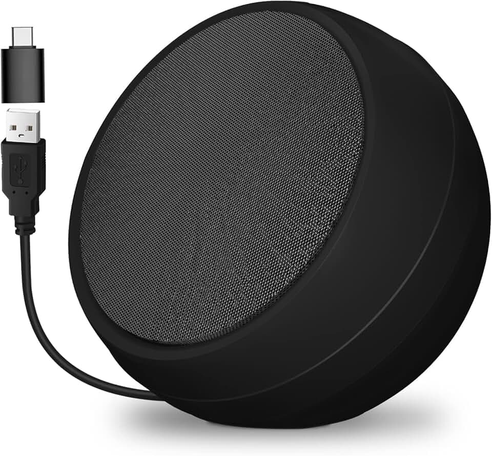 ZETIY Mini Altoparlante per PC, Casse Computer con Alimentazione USB, Altoparlante USB Portatile Stereo Speakers per Tablet Desktop Laptop e Banco Cassa - Compact 1.0 - black