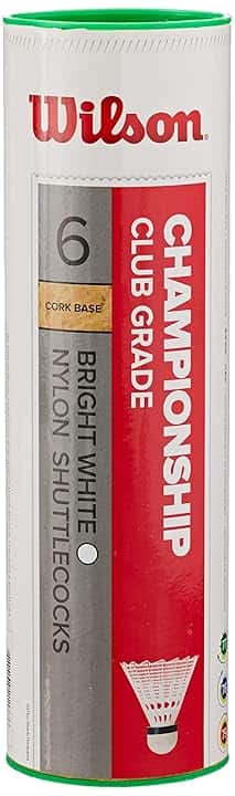 Wilson Championship Volani da Badminton, Confezione da 6, Plastica/Sughero Naturale