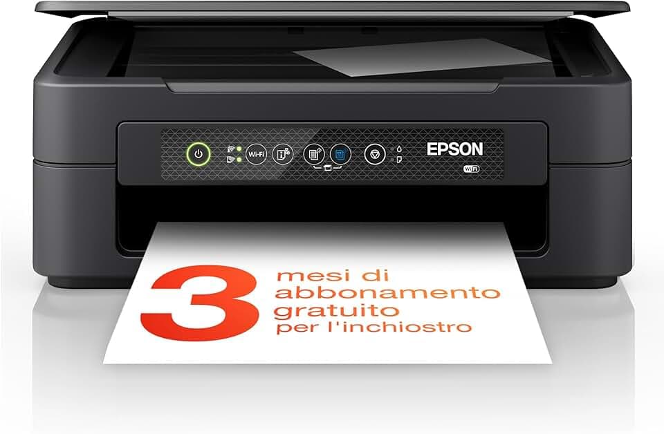 Epson Stampante Expression Home XP-2200, multifunzione 3 in 1: scanner/fotocopiatrice, A4, getto d'inchiostro a colori, Wi-Fi Direct, cartucce separate, ultracompatta