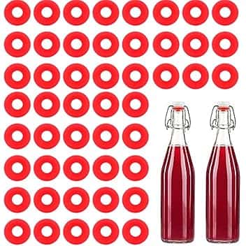 Vigormat - Set di 50 Guarnizioni in Gomma per Bottiglie da 0,33 L Fino a 1 L per Tappi Meccanici Uso Sigillatura Bottiglie di Birra Fatta in Casa