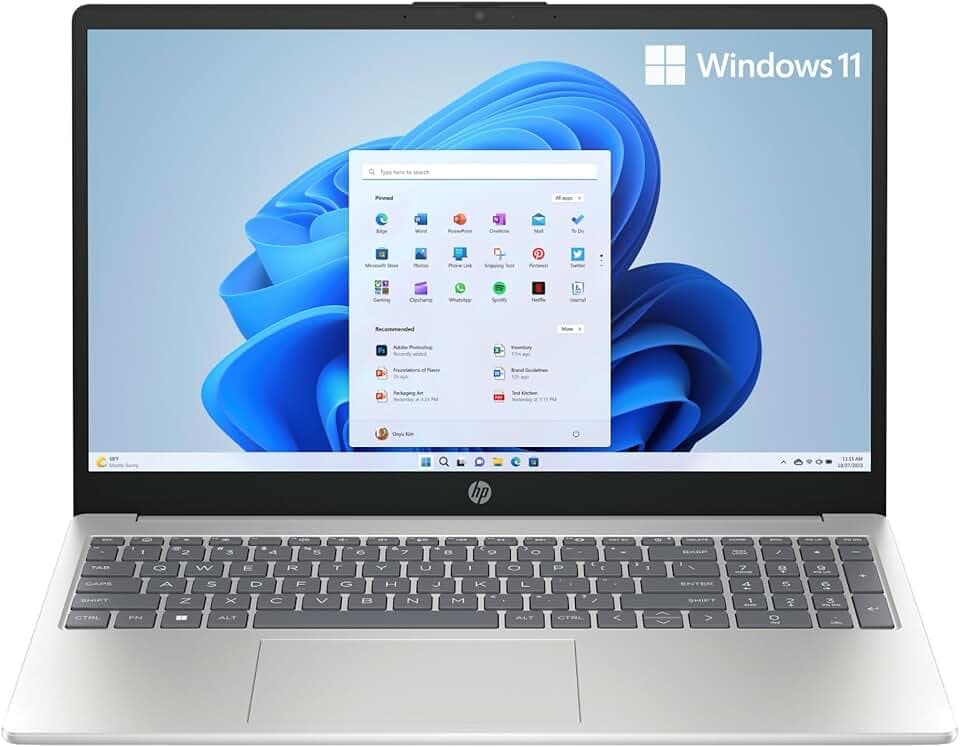 HP Laptop 15-fc0014sl, AMD Ryzen 5 7520U, 16GB RAM, 512GB, AMD Radeon Integrata, Display 15.6” FHD 250 Nits, Antiriflesso, Wi-Fi, 720p TNR Privacy Cam, Windows 11, Argento