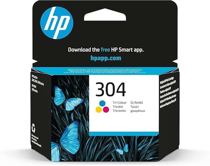HP 304 Tricromia, N9K05AE, Cartuccia Originale da 100 Pagine, Compatibile con Stampanti DeskJet 2620, 2630, 3720, 3730, 3750 e 3760, Envy 5010, 5020 e 5030 ECOLOGO