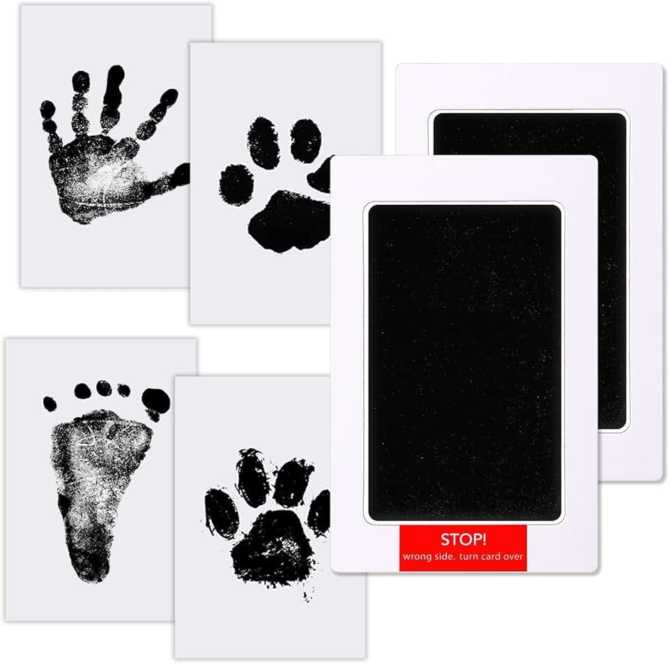 Set Impronte Bimbi,Impronta Mani e Piedi Neonati,Non Tossici Sicuri, Kit Impronte Neonato, per Neonati da 0 a 6 Mesi Cucciolo Cane gatto,Regalo Battesimo Bimbo