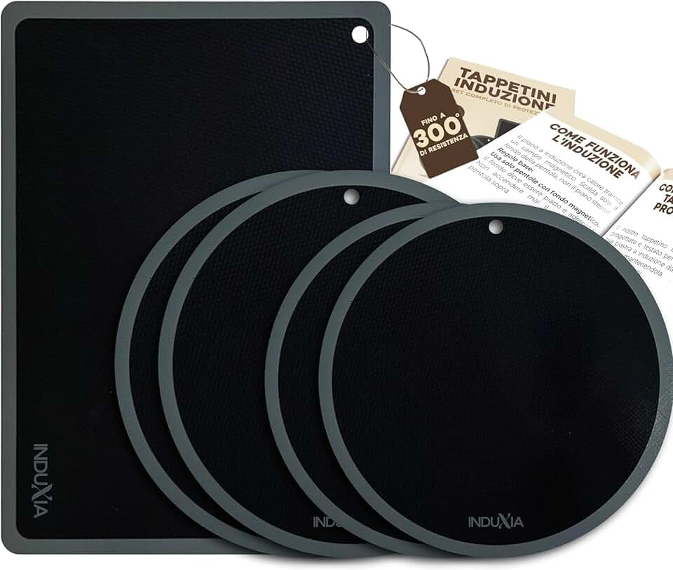 Protezione Piano Induzione fino a 300° | Copri Piano Induzione | Piano Cottura Induzione | Tappetino Piano Induzione | Copri Piano Cottura | Copertura Piano Induzione | set 5 Unità