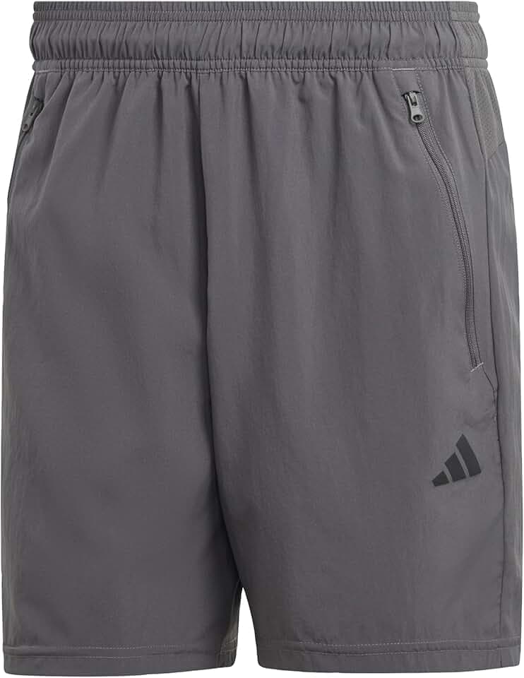 adidas Uomo Train Essentials Woven Training Shorts, Grey Five/Black, M 7 inch