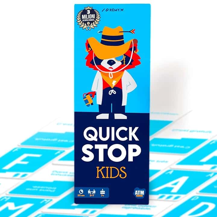 ATM Gaming QUICKSTOP Kids - Gioco di Carte per Bambini e Famiglie - Età 7+ - Da 2 a 7 Giocatori - Divertente e Veloce - Gioco da Tavolo - Italiano