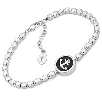 SAGA GIOIELLI Bracciale Uomo in Acciaio Inossidabile con Ancora – Stile Nautico, Regolabile, Elegante e Resistente Confezione Regalo