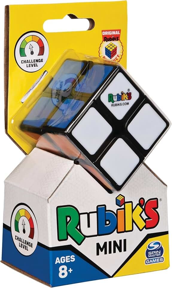 RUBIK'S, SPIN MASTER, il Cubo di Rubik's 2X2 MINI, L'Originale, con 2 Strati da 4 Cubi, Rompicapo Professionale a combinazione di colori, Tascabile, adatto a bambini da 8+,
