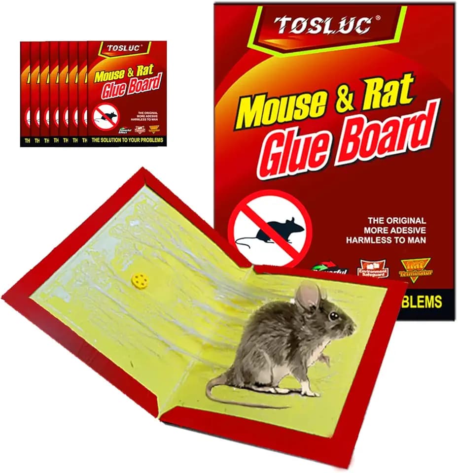 La Più Potente Trappola per Topi Grandi, Piccoli, 8 Trappole con Colla Topicida Super Adesiva, più Forte, Cattura da Interno ed Esterno, Professionale Non Elettrica anche per Ratti