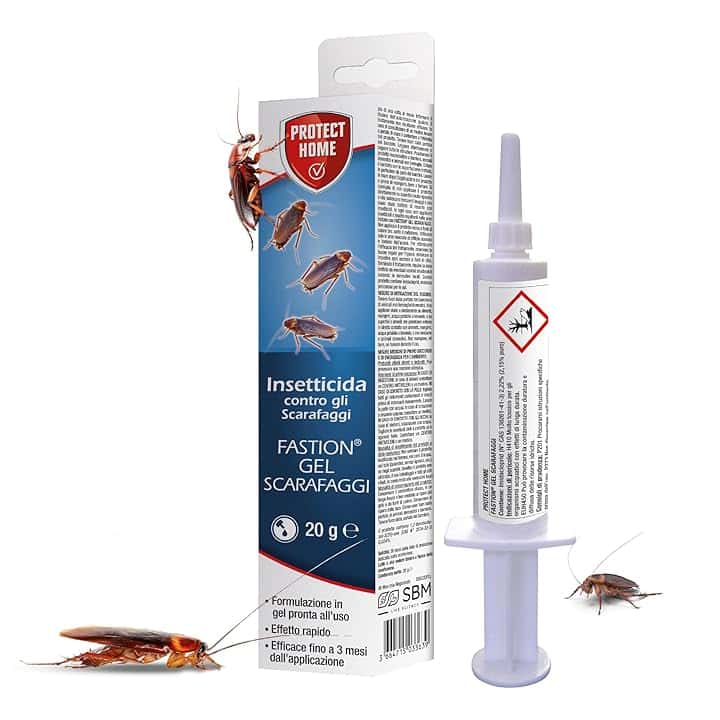 Protect Home Fastion Gel Scarafaggi, Insetticida gel pronto all’uso, Veleno scarafaggi, Efficace Elimina l’intera colonia in breve tempo, Azione per ingestione. Ambienti interni. 20g