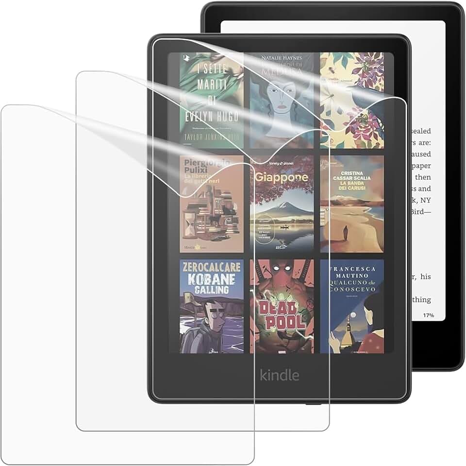 MoKo Confezione 3 Pellicole Protettive per 7" Kindle Paperwhite 12ª Gen 2024 & Kindle Colorsoft Signature Edition, Pellicola PET Opaca Anti-Riflesso per Kobo Libra, Compatibile Custodia ClimatePartner certified