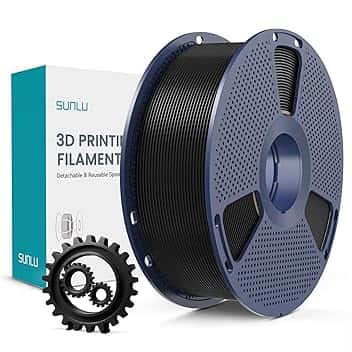 SUNLU PLA+ Filamento 1,75mm, Maggiore Durata e alta Resistenza, Filamento per Stampante 3D PLA Plus per Stampanti 3D FDM, Bobina da 1KG, pla+ Nero Global Recycled Standard