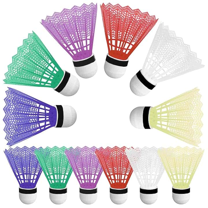 12 volani in plastica Colorati, Accessori per l'allenamento del Badminton, volani per Allenamento e Competizione, stabilità e Robusto, Adatti per Giochi e intrattenimento Indoor e Outdoor