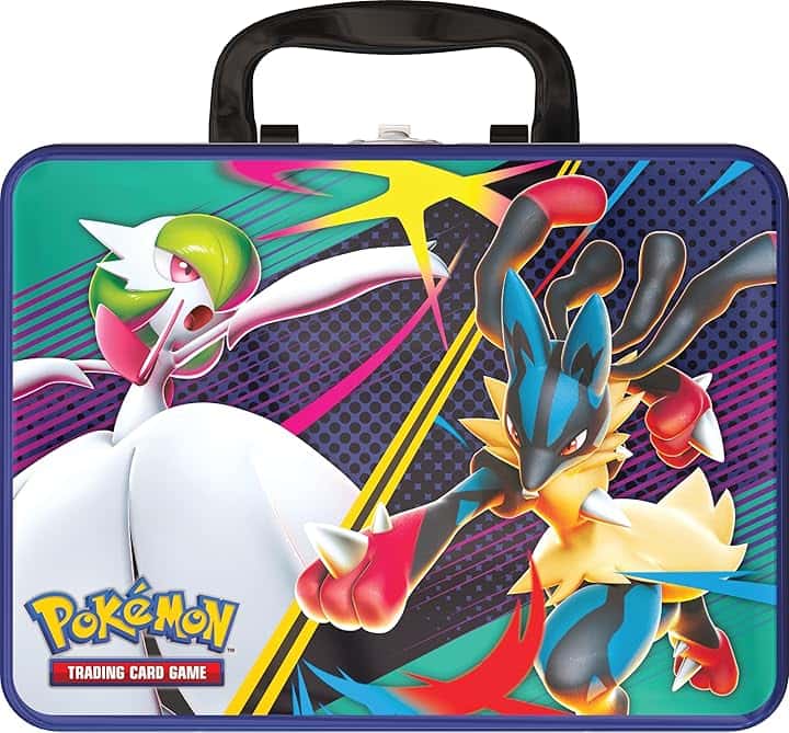 Pokémon: bauletto da collezione, Mega Gardevoir e Mega Lucario, del GCC Pokémon ,tre carte olografiche, sei buste di espansione e tanto altro
