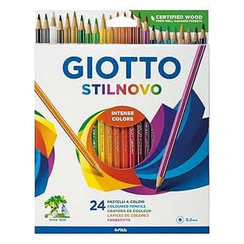 Giotto Stilnovo Astuccio Da 24 Matite A Pastello Colorate, 3.3Mm, Multicolore, 24 Unità (Confezione da 1)
