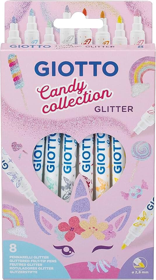 Giotto Glitter Candy Collection 8 pennarelli Colori Glitter Assortiti