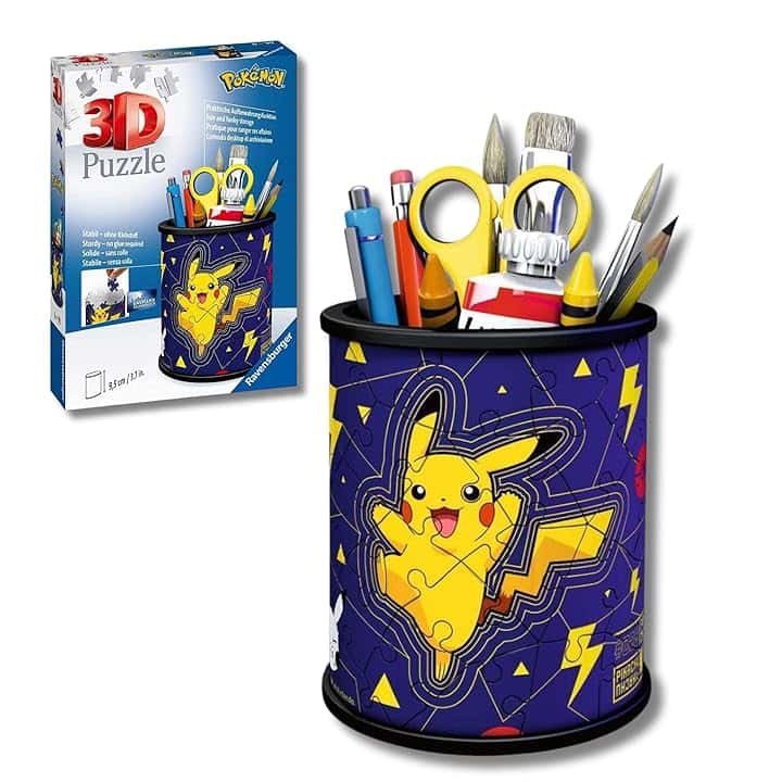Ravensburger - Pokemon | Puzzle 3D Portapenne 57 Pezzi | Regalo Bambino 6 Anni | Puzzle Pokemon | Gioco Bambino 6 Anni | Gadget Pokemon Pikachu