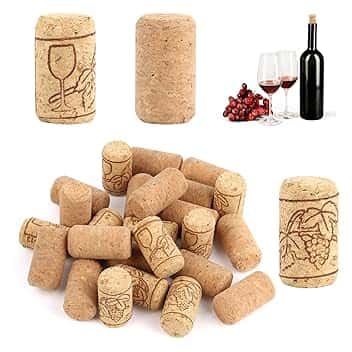 MXTIMWAN 25 Pezzi Tappi di Sughero per Bottiglie di Vino, Tappi in Sughero Riutilizzabili, Sughero Naturale per Vino o Decorazioni Creazione Bricolage e Artigianato