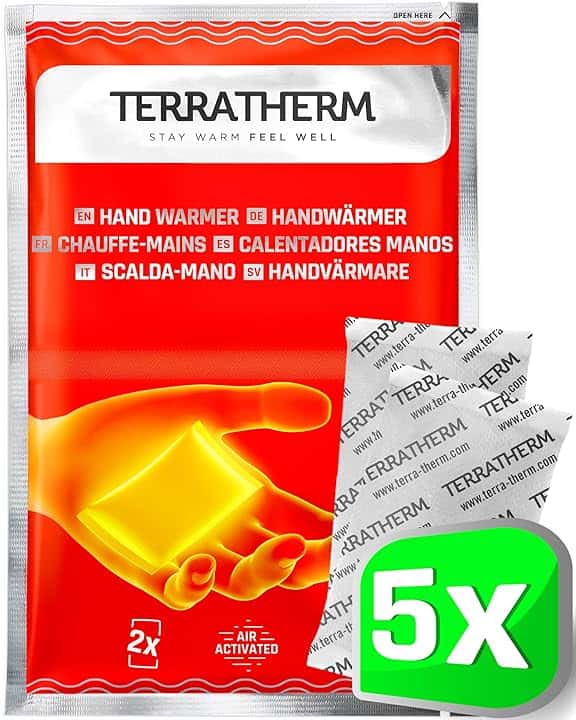 TerraTherm Scaldamani - attivati a Contatto con l’Aria - per 12 Ore di Mani Calde - 5, 10 o 30 Paia - 100% Calore Naturale - Scalda Mani tascabili