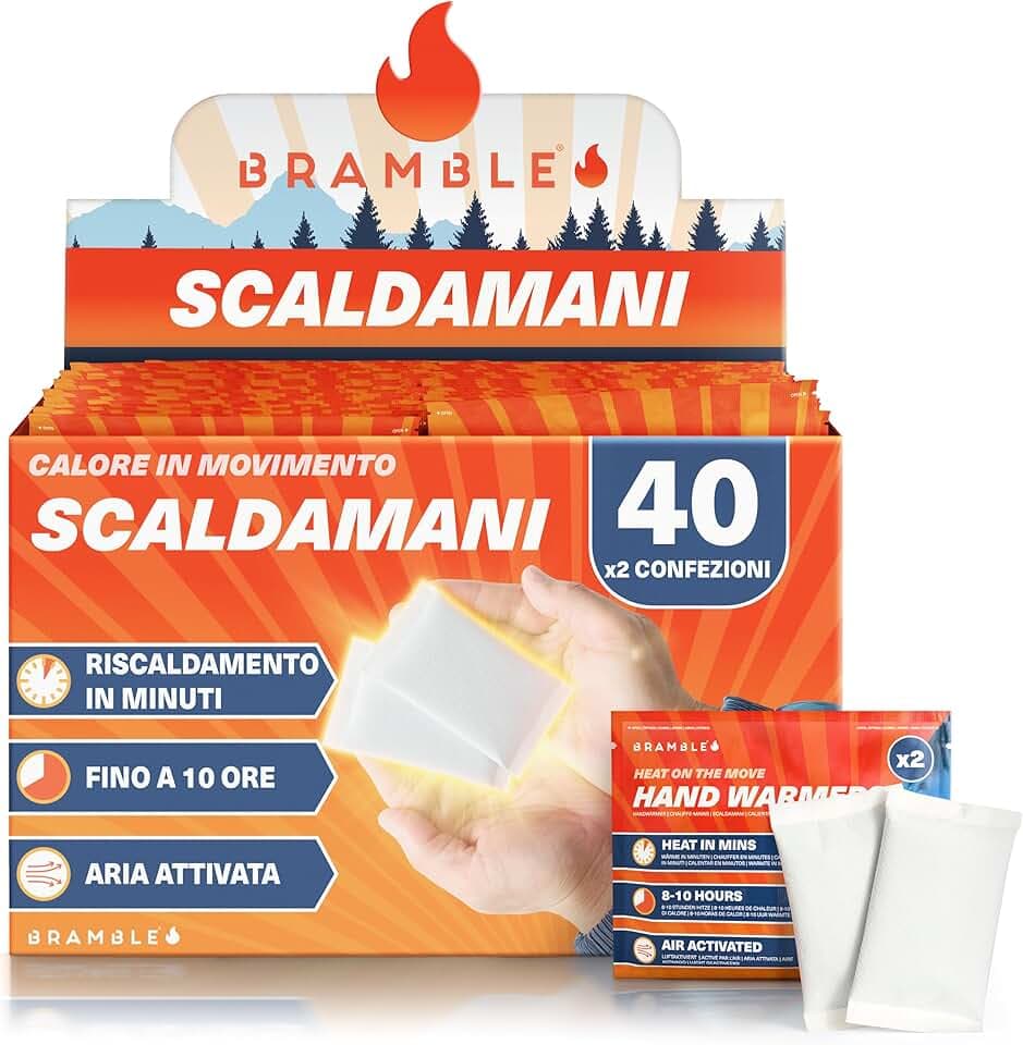 Bramble – Scaldamani – Scaldamani Tascabili Attivati dall’Aria per Attività all’Aperto – Riscaldano in Pochi Minuti – Fino a 10 Ore di Calore