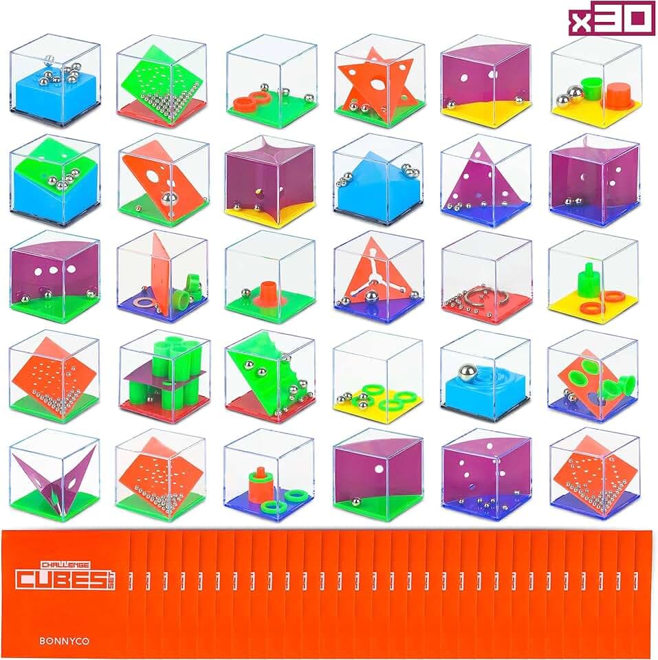 BONNYCO Cubi Rompicapo Bambini, Gadget Compleanno Bambini Pack 3 Mini Giochi. Regalini Fine Festa Compleanno, Regalino Fine Festa Dopo Invitati. Pensierini Anno Scolastico, Giochini Bambino Bambina