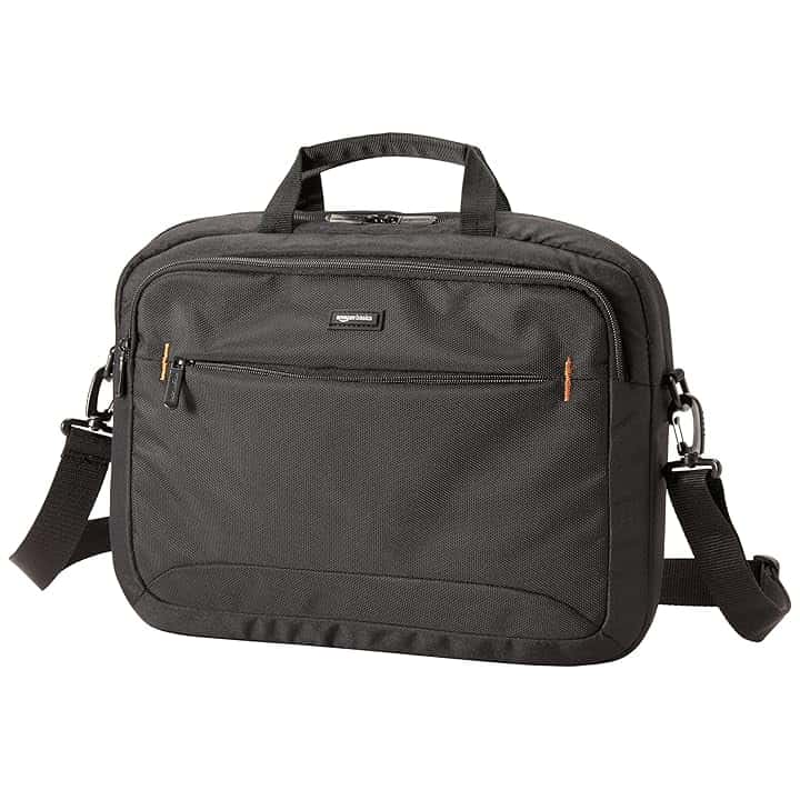Amazon Basics Borsa compatta per computer portatile con tasche per accessori (15,6 pollici, 40 cm), nero, confezione da 1